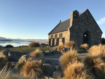 View of historic building against clear sky