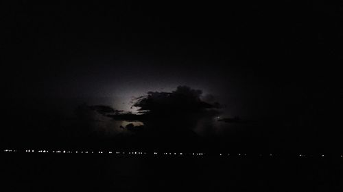 Scenic view of landscape against sky at night