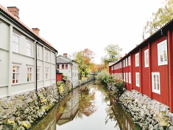 Canal amidst buildings against sky