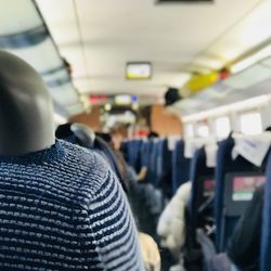 Close-up of man in airplane