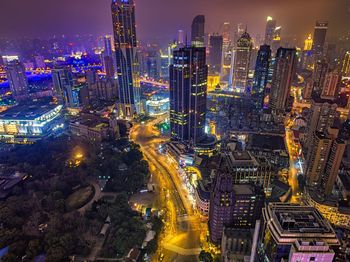 City skyline at night