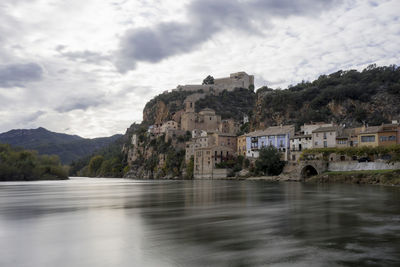 Miravet castle and city over the river