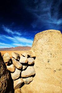 View of rock formation against sky