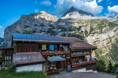 Mountain hostel in gimmelwald, lauterbrunnen, switzerland