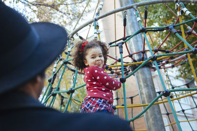Portrait of happy girl in playground