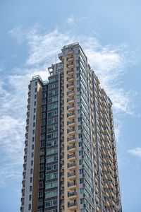 Low angle view of modern building against sky