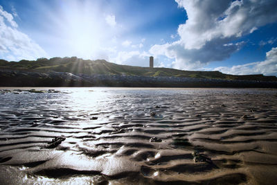 Scenic view of beach against sky