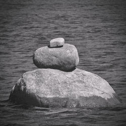 Stack of stones in sea