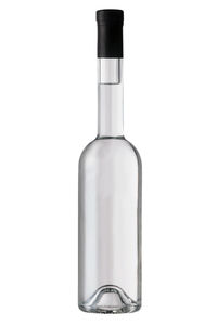 Close-up of glass bottle against white background