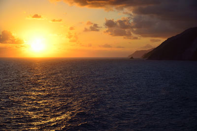 View of sea against sky during sunset