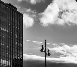 Low angle view of street light against sky