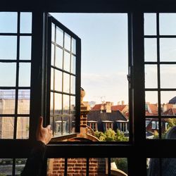 View of building through window