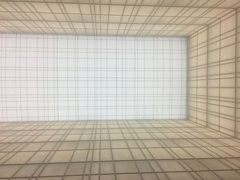 Sunlight falling on tiled floor