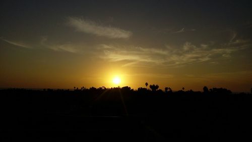 Silhouette of landscape at sunset