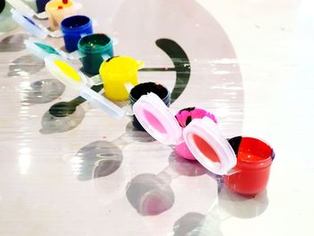 Close-up of multi colored toy on table