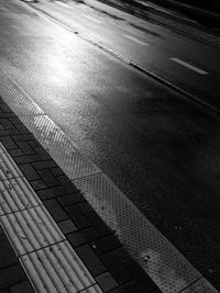 High angle view of empty road