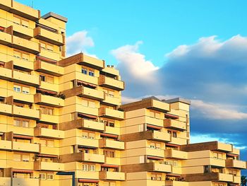 Low angle view of buildings against sky