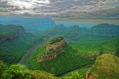 High angle view of landscape against sky