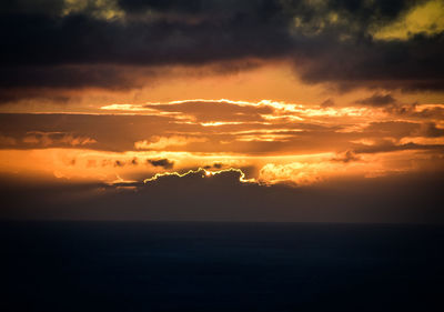 Scenic view of dramatic sky during sunset