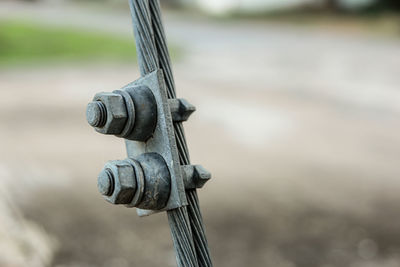 Close-up of rope on field