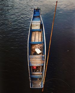 High angle view of boat on river