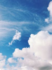 Low angle view of clouds in sky