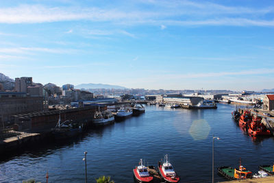 Boats in harbor