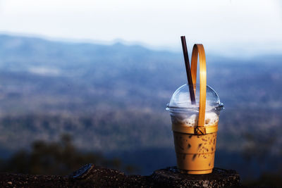 Close-up of drink against blurred background