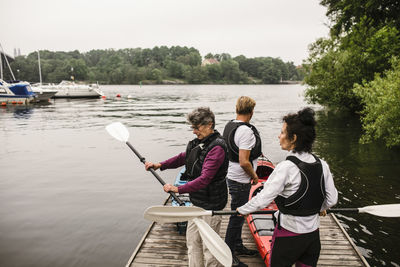 People on the lake