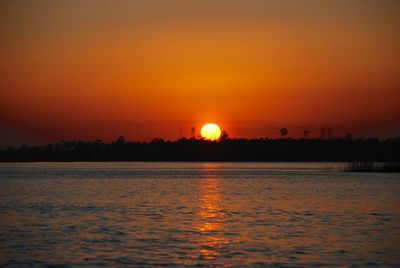 Scenic view of sunset over sea