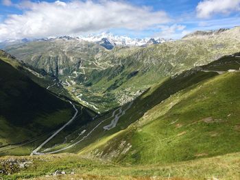 Scenic view of mountains against sky