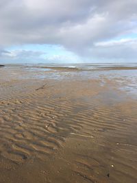 Scenic view of beach against sky