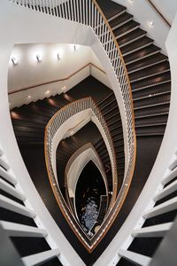 High angle view of spiral staircase