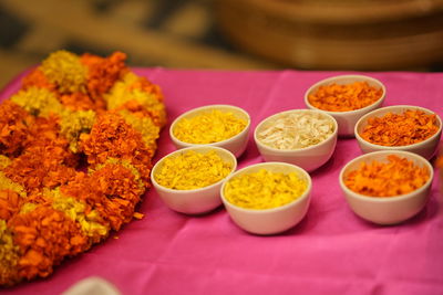 Close-up of food on table