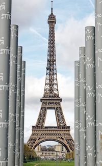 Low angle view of eiffel tower