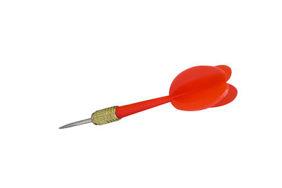 Close-up of red umbrella against white background