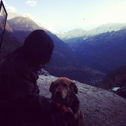 Dog standing on landscape