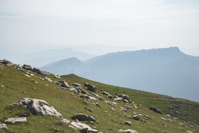 Scenic view of mountains against sky