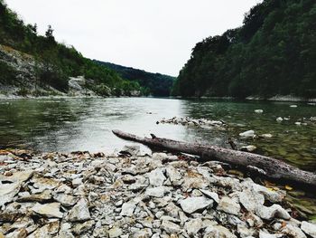 Scenic view of river against sky