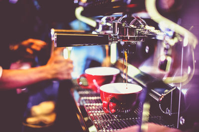 Close-up of coffee maker in cafe