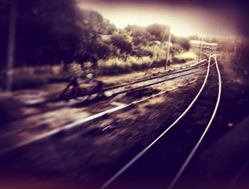 Railroad track at sunset