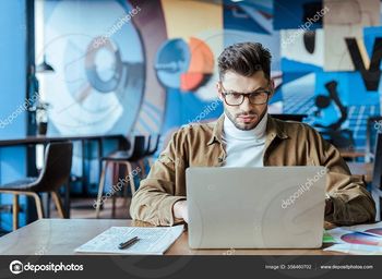 Man working on laptop