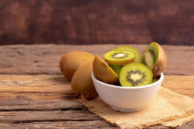 Close-up of food on table