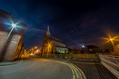 Empty road at night