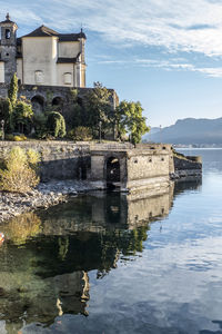 Foliage with red leaves near the lake maggiore in maccagno.