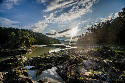 Scenic view of water against sky