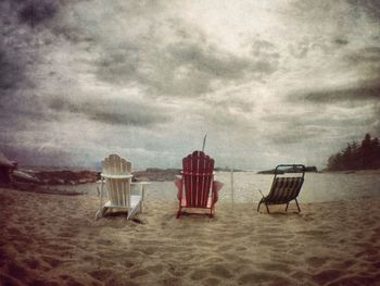 View of sea against cloudy sky