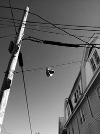 Low angle view of power lines