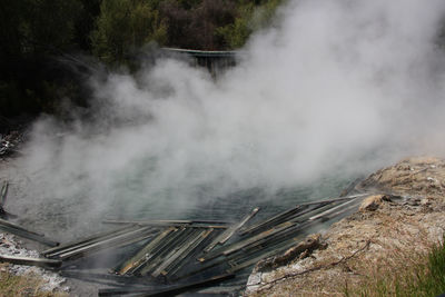 Scenic view of waterfall