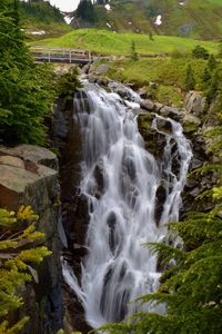 Scenic view of waterfall